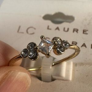 Dainty goldtone CZ ring size 9